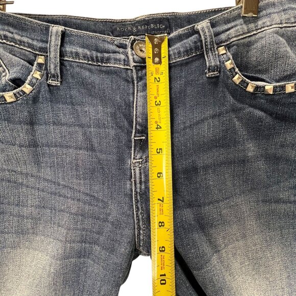 Rock & Republic Kasandra Studded Bootcut Jeans 12M Womens Denim Medium Wash - Picture 12 of 13